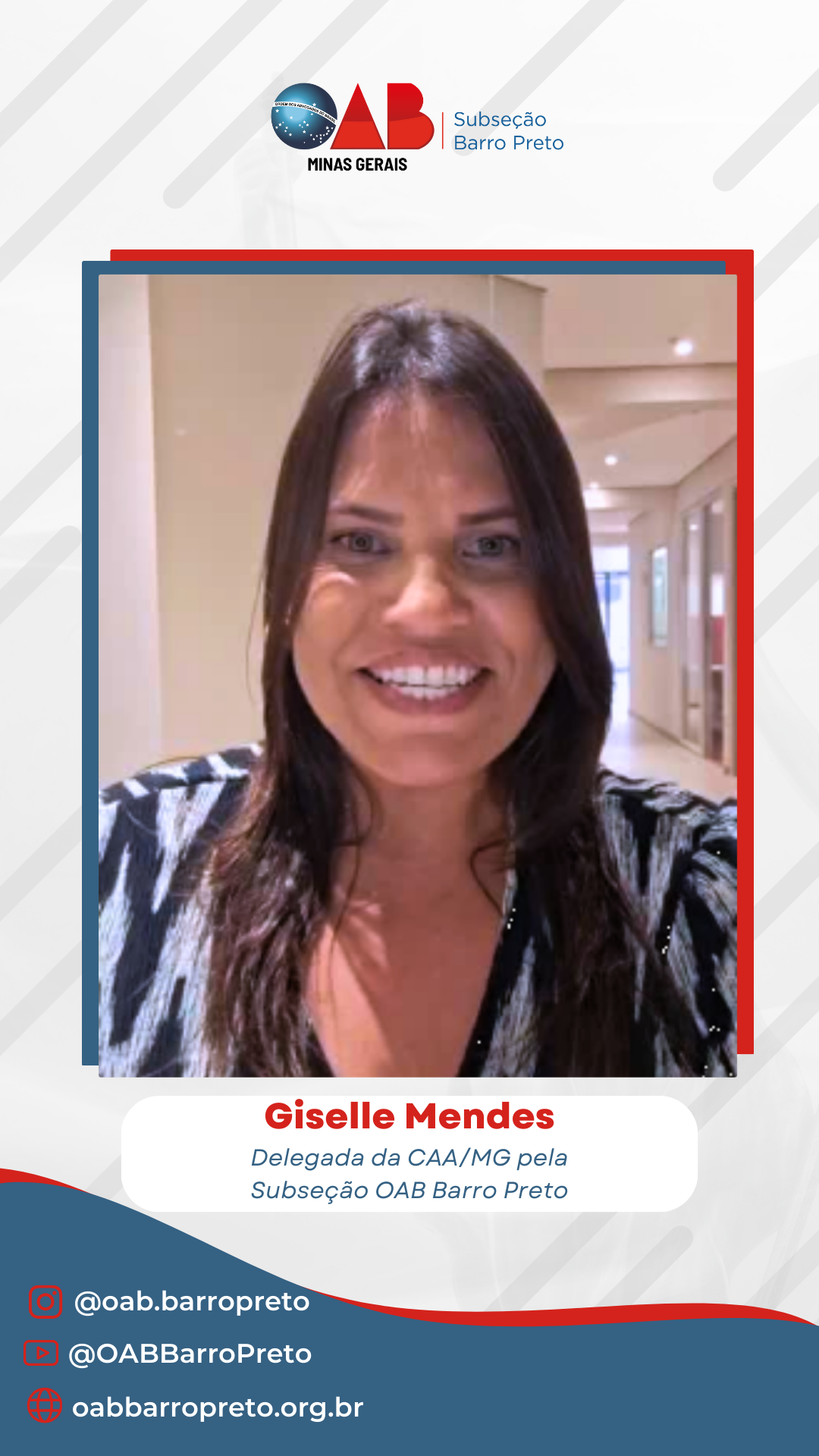 OAB Barro Preto - Giselle Mendes, delegada da CAA-MG pela subseção da OAB Barro Preto, convoca advocacia para campanha de vacinação da CAA-MG